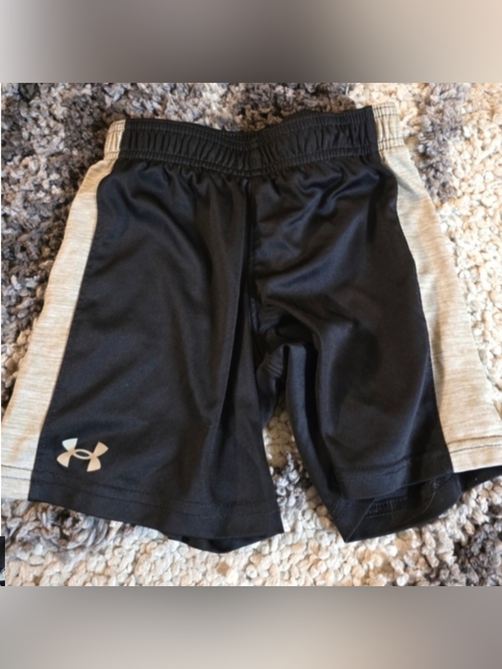 Under Armour Black Shorts with Heather Gray Side Panels
